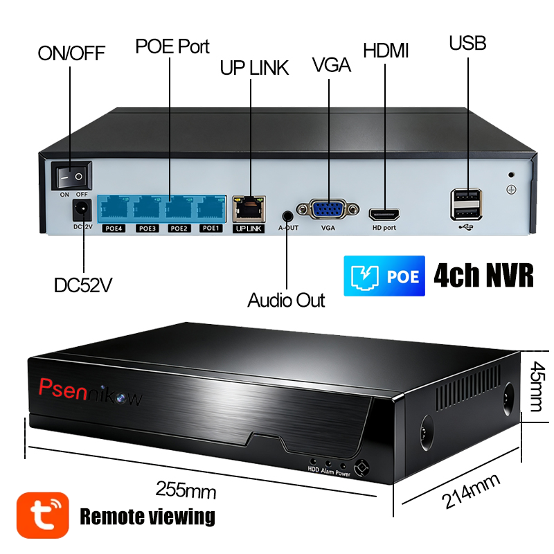 Security Ip Camera - Psennikow Tuya NVR H.265 4CH Smart