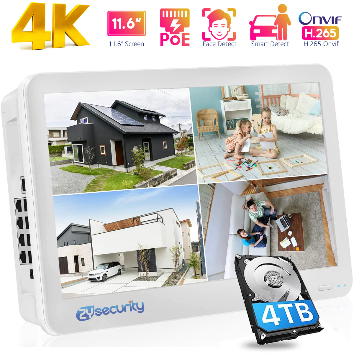 Security Ip Camera - 8Ch 4K PoE NVR with 12