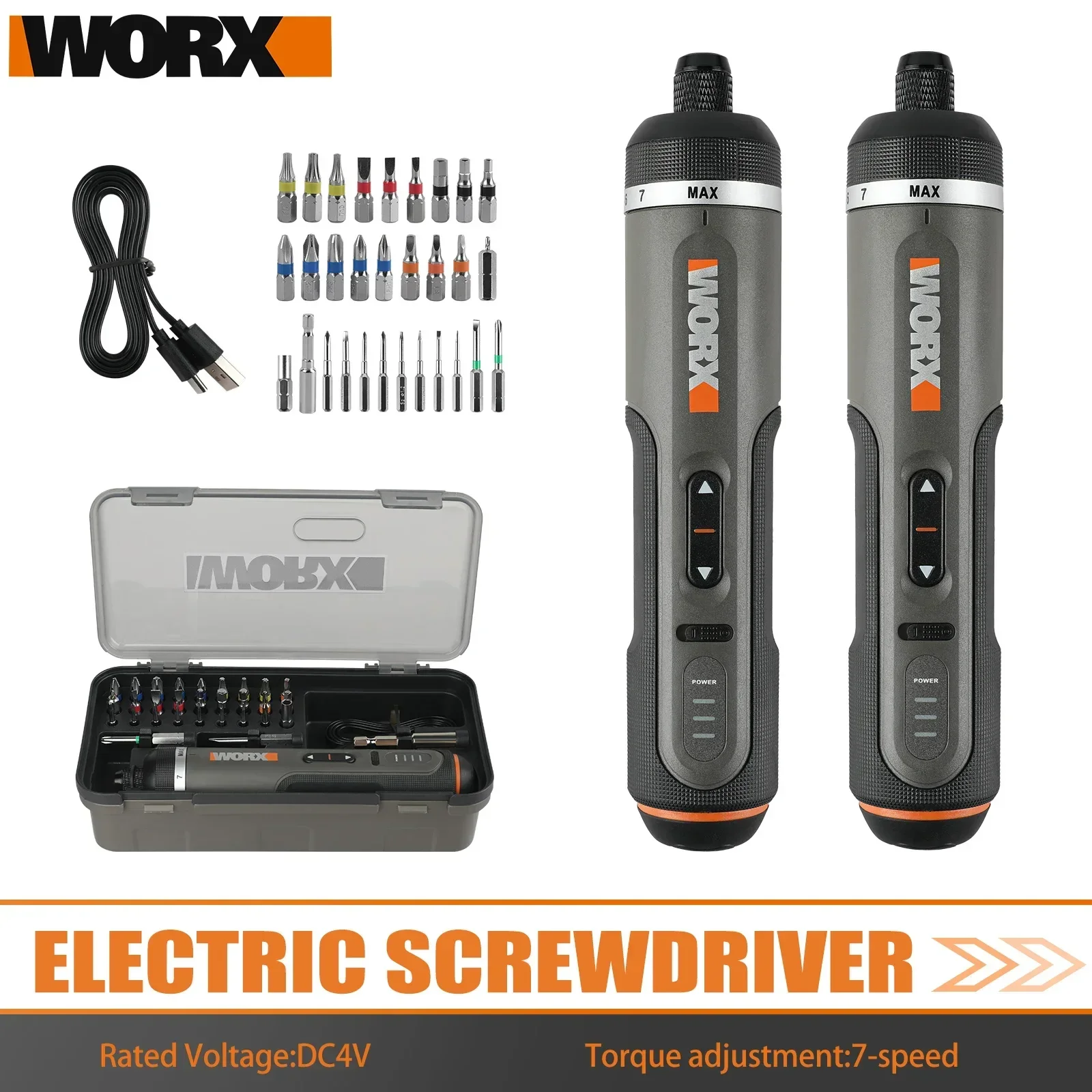 Smart Home Bosch - Worx WX240/WX242 4V Electric Screwdriver Set,