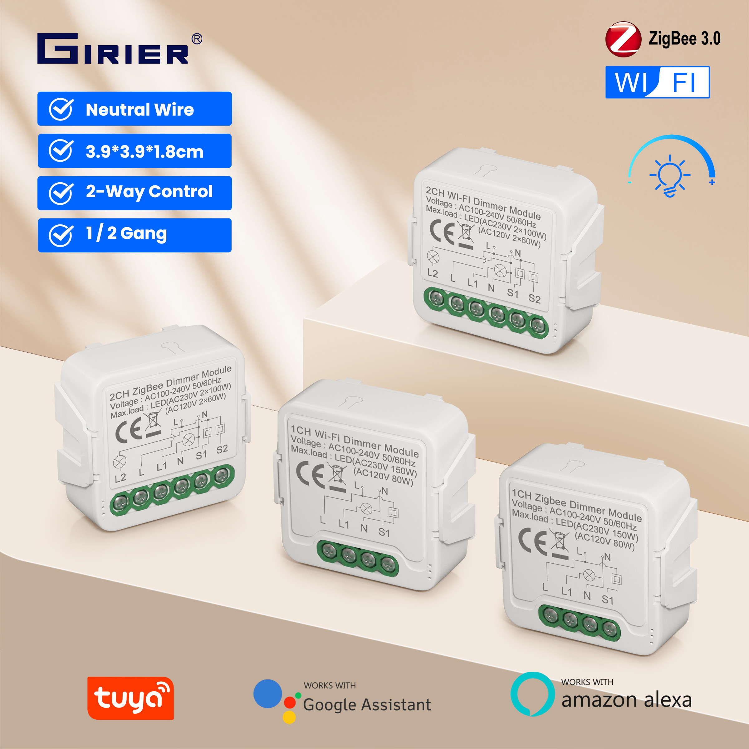 Smart Home Tuya - GIRIER Tuya Smart WiFi ZigBee 3.0
