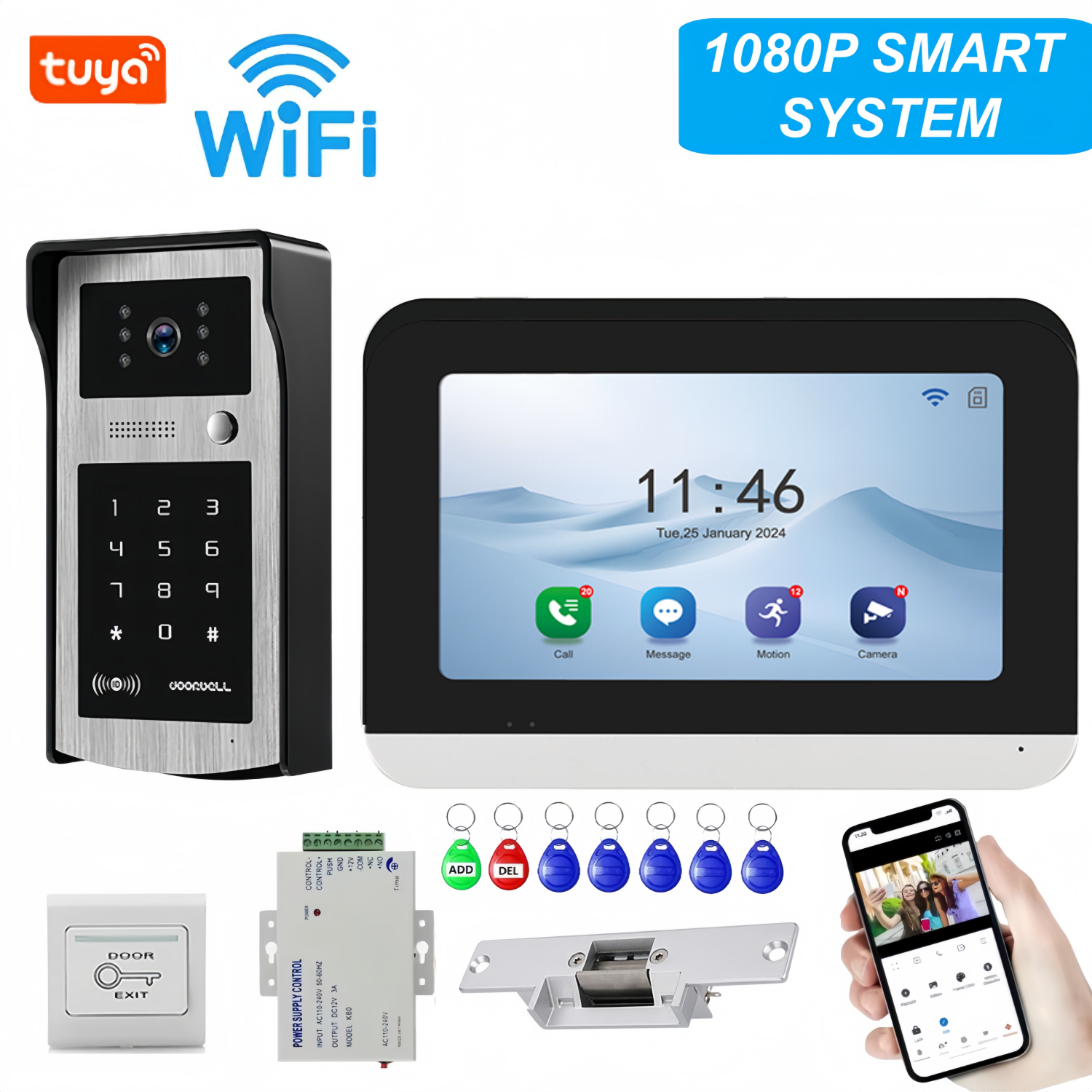 Smart Home Video Doorbell - TUYA WIFI video intercom doorbell system