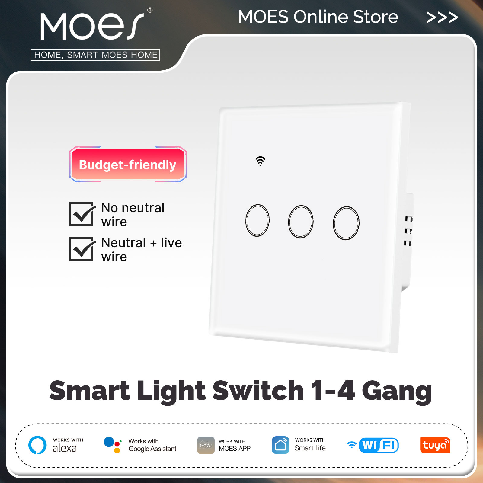 Smart Home Remote Control - Tuya WiFi Smart Light Switch Glass