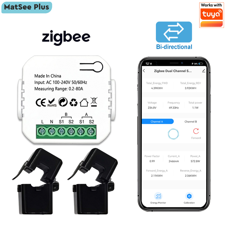 Smart Home Hub 2 - Smart ZigBee Energy Meter Bidirectional 1,