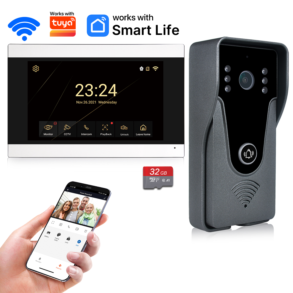 Smart Home Video Doorbell App - Wireless WiFi Video Intercom System 1080P