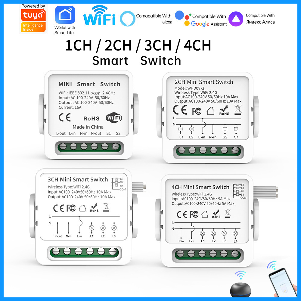Tuya WiFi Smart Switch 1/2/3/4 - Smart Home Tuya review and price