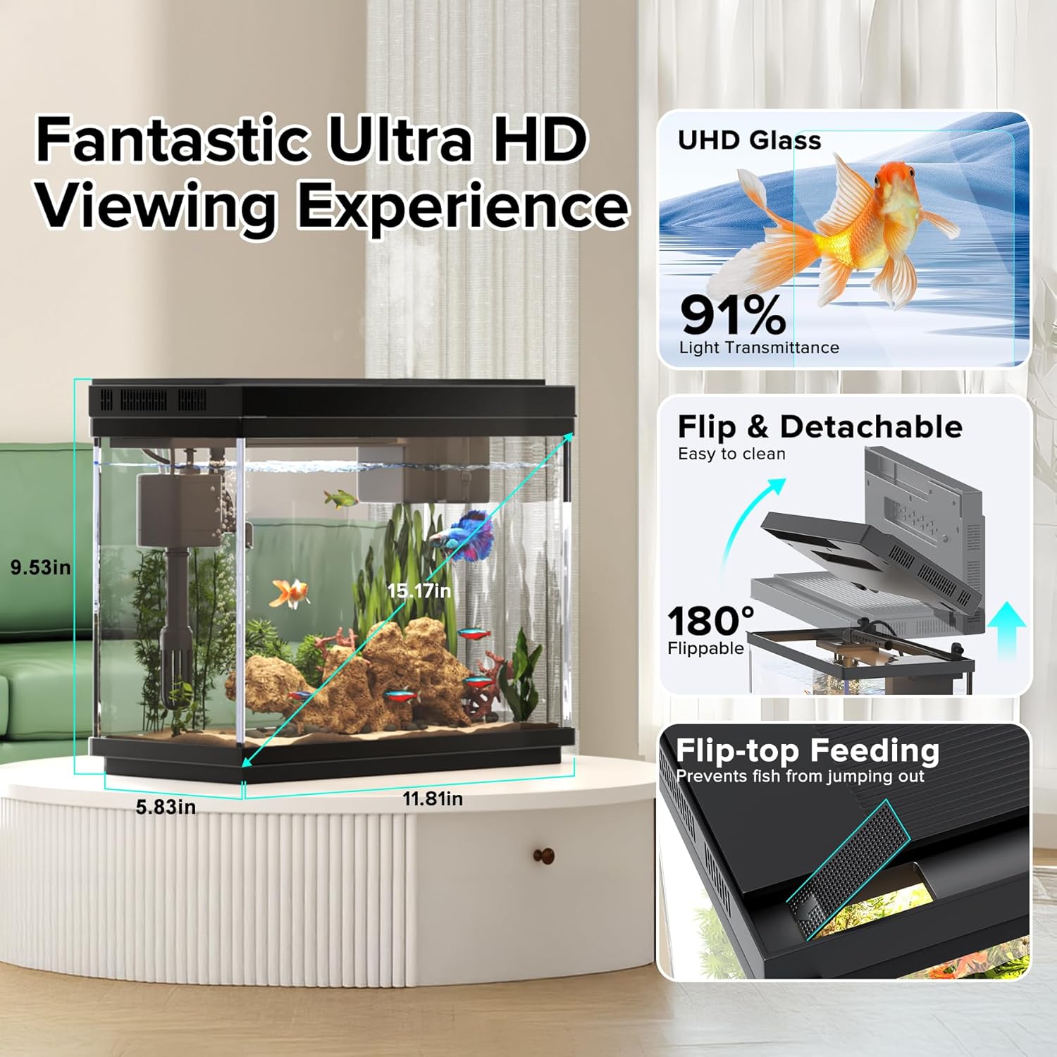 2.4 Gallon Fish Tank Starter K - Smart Humidifier review and price