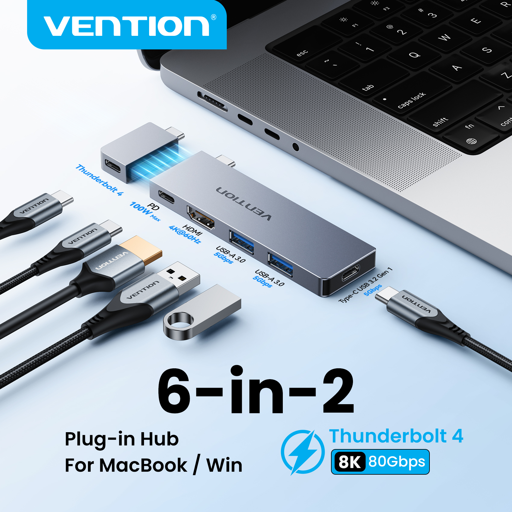 Vention 6 in 2 USB C Plug‑in H - Smart Home Hub 2 review and price