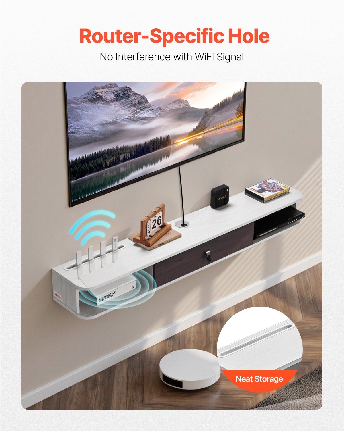 Modern 55in Wall Mount TV Shel - Smart Home Yourself review and price
