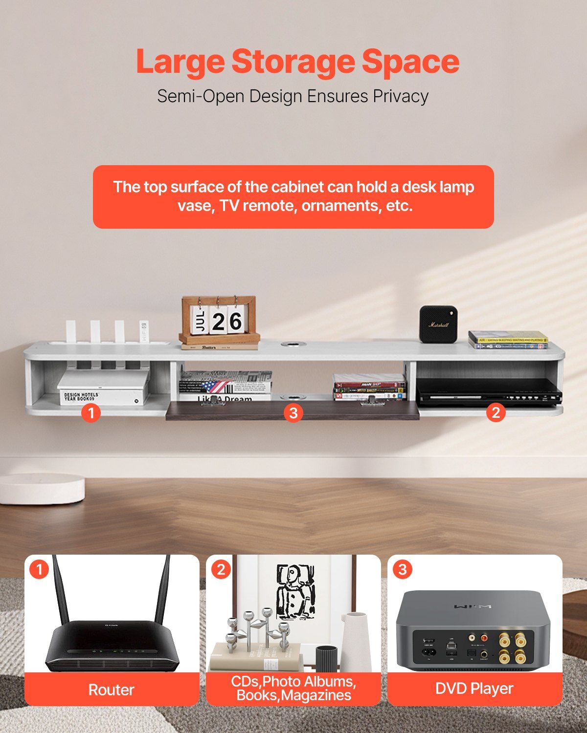 Modern 55in Wall Mount TV Shel - Smart Home Yourself review and price