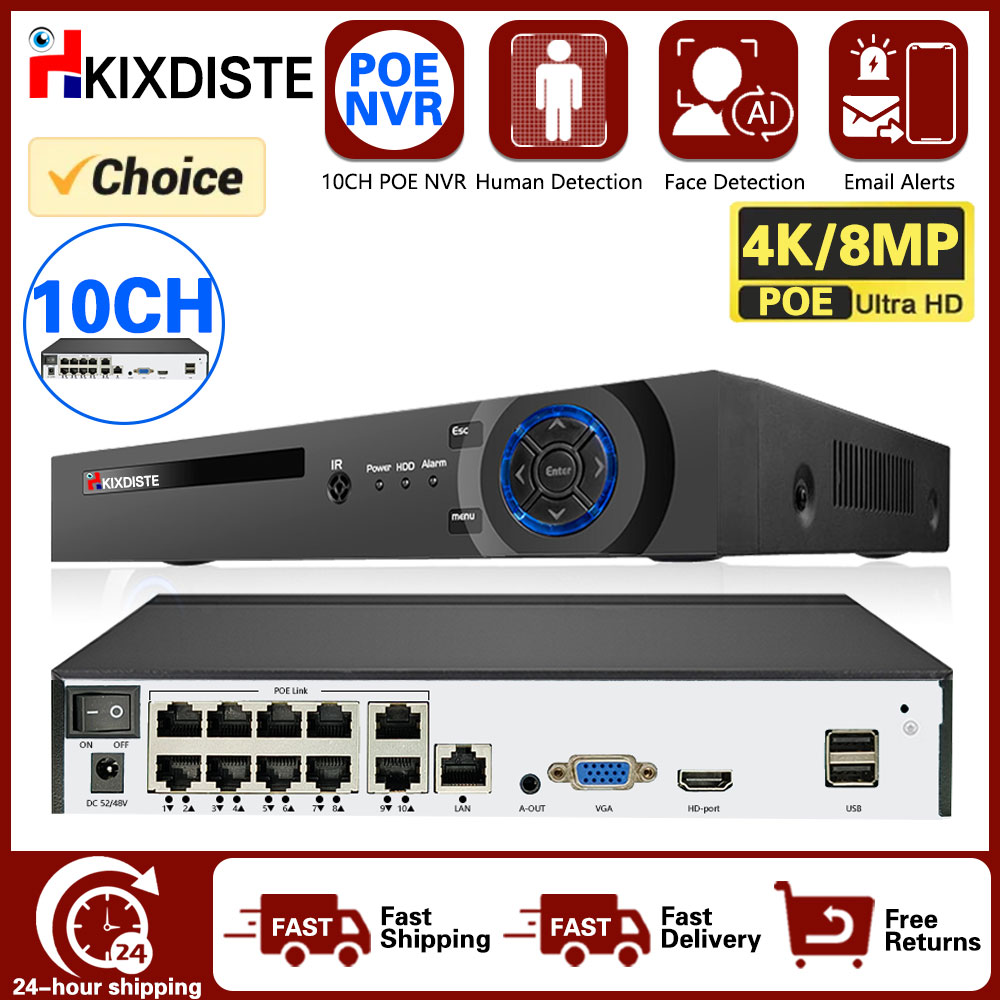 4K 10CH POE Smart NVR (1080p/3 - Security Ip Camera review and price