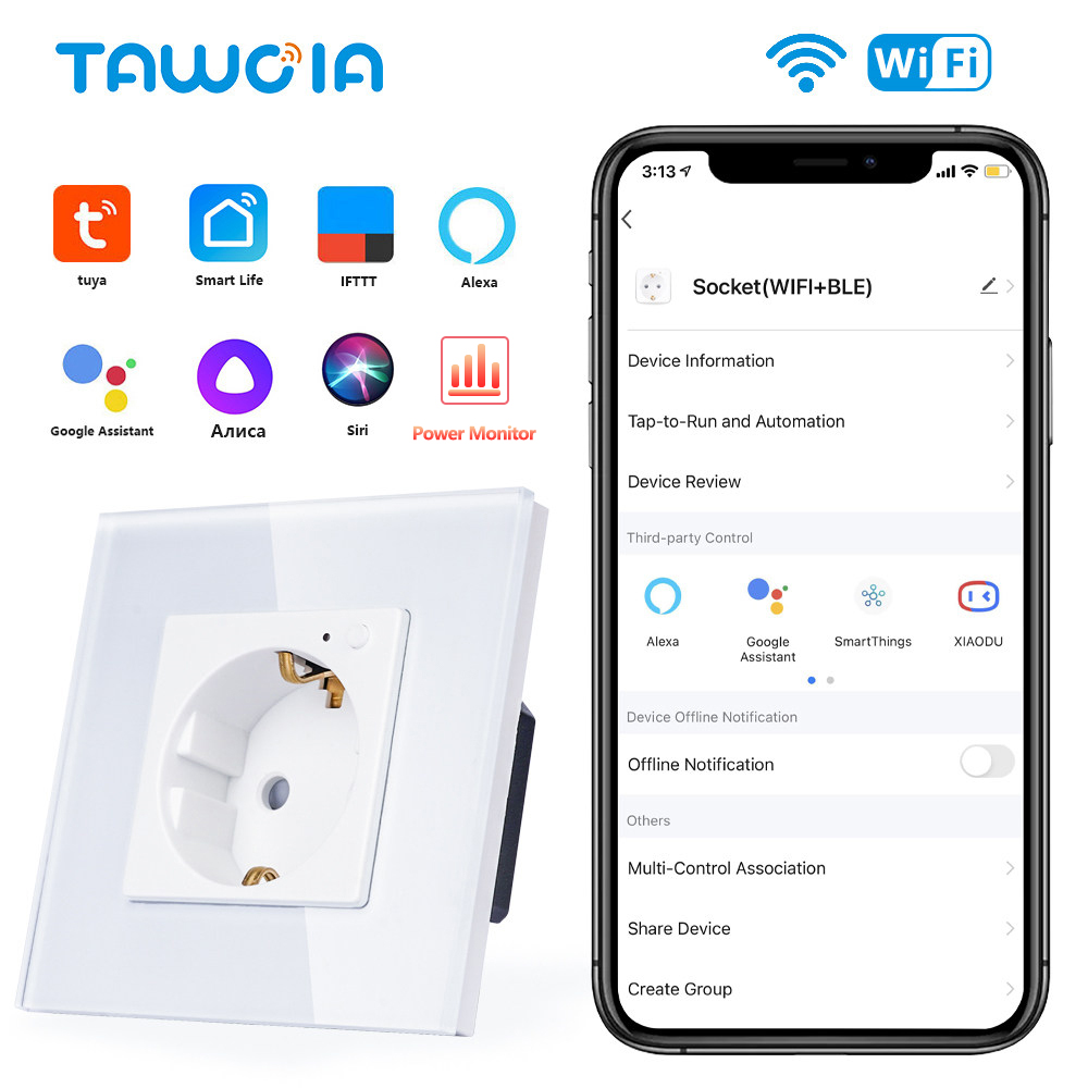 TAWOIA Wifi Wall Socket EU Sta - Smart Home Elements review and price