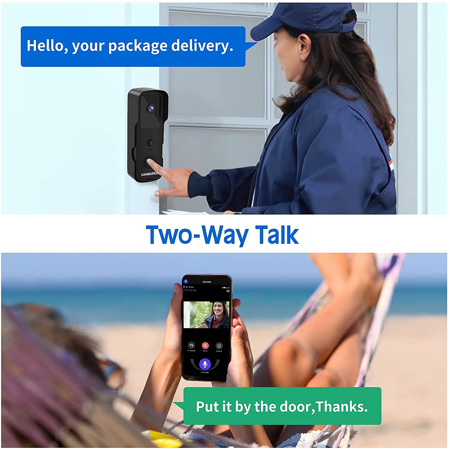1080P WIFI Video Doorbell Tuya - Smart Home Video Doorbell App review and price