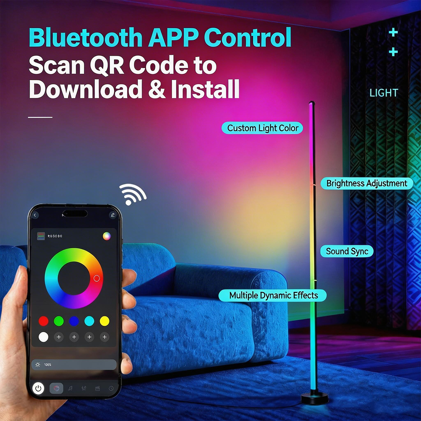 Smart RGB LED Corner Floor Lam - Smart Night Light review and price