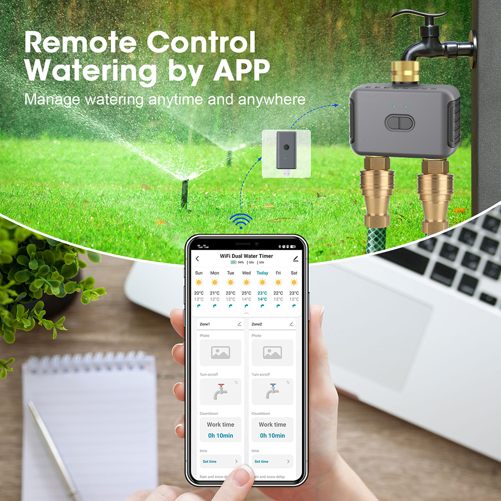 Tuya 2 Zone Watering Timer Gar - Smart Home Devices review and price